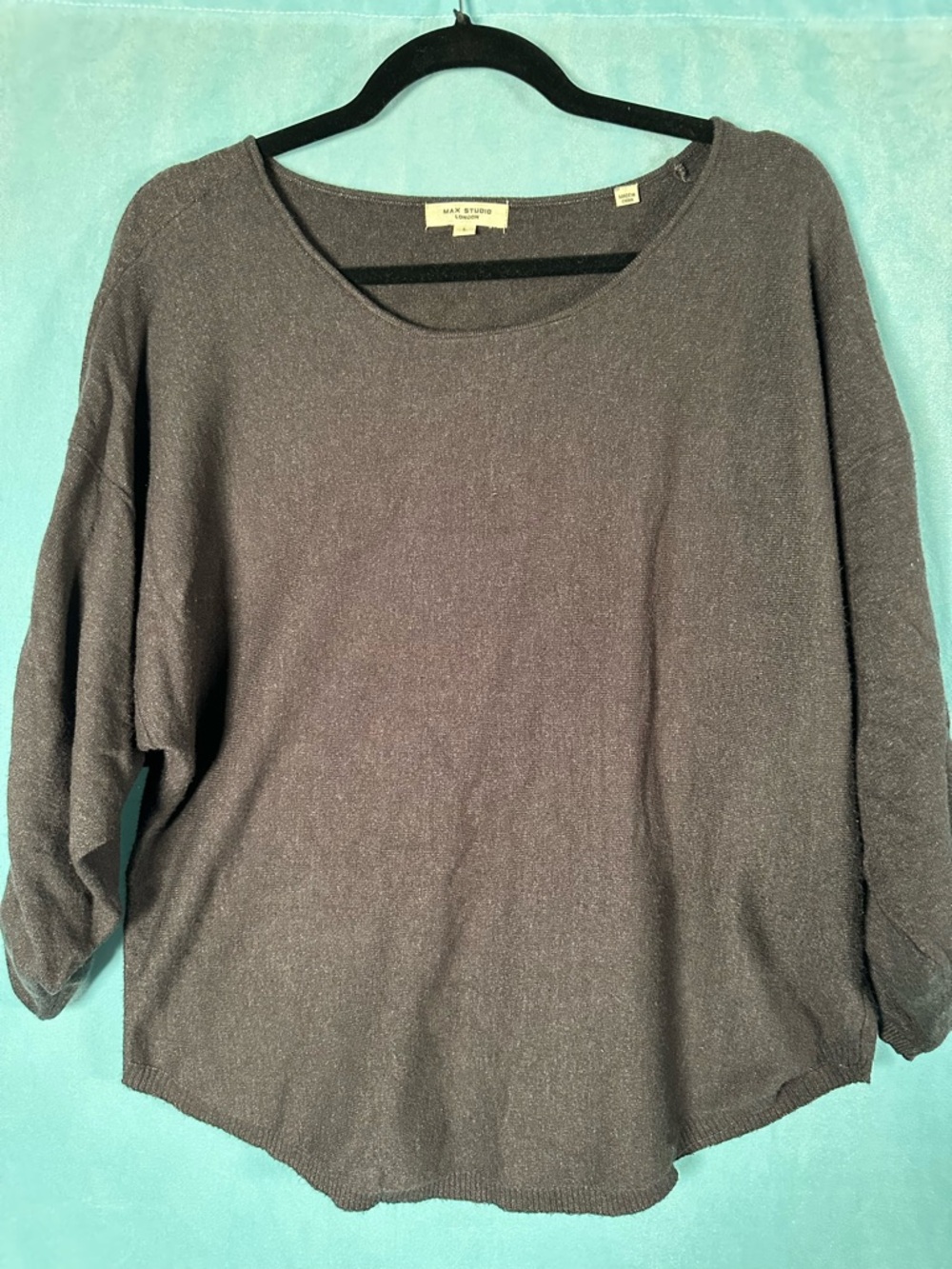 Max Studio Charcoal Scoop Neck Sweater